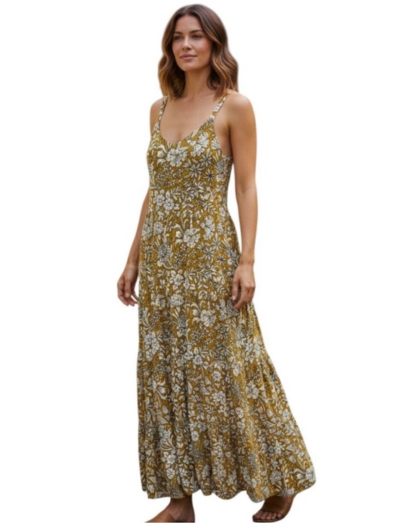 Rachel Ashwell Dresses & Skirts - Rachel Ashwell Golden Floral Maxi Dress Tiered 2